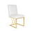 Chaise de salle à manger Martini Gold : similicuir blanc