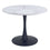 Table de salle à manger ronde Zilo de 40 po en faux marbre blanc et noir