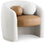 Fauteuil d'appoint en tissu boucle et cuir végétalien Acadia