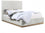 Lit queen size couleur crème en tissu texturé en lin Alfie