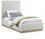 Lit simple en tissu texturé en lin couleur crème Alfie