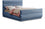 Lit double en tissu chenille bleu Paxton