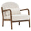 Chaise d'appoint Fani, tissu boucle blanc et noyer