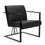 Chaise Fairmont en similicuir noir - Cadre noir