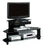 MEUBLE TV - 48"L / BOIS NOIR BRILLANT / MÉTAL / TREMPÉ ( Meuble Mtl )