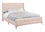 LIT - QUEEN SIZE / VELOURS ROSE AVEC PIEDS EN MÉTAL CHROME