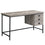 BUREAU D'ORDINATEUR - 55"L / BOIS DE RÉCUPÉRATION TAUPE / MÉTAL NOIR ( Meuble Mtl )