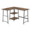 BUREAU D'ORDINATEUR - 48"L/ RÉCUPÉRATION BRUN/ COIN MÉTAL NOIR ( Meuble Mtl )