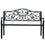Banc de jardin, causeuse d'extérieur avec motif floral vintage en métal moulé, 50 x 23,6 x 35 po, noir