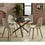 Rocca/Lyna Ensemble de salle à manger 5 pièces en noyer avec chaise beige