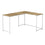 BUREAU D'ORDINATEUR - 58"L / NATUREL / COIN METAL BLANC