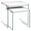 TABLE GIGOGNE - ENSEMBLE 2PCS / BLANC BRILLANT / VERRE TREMPÉ