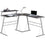 BUREAU D'ORDINATEUR - DESSUS ESPRESSO / MÉTAL ARGENT