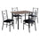 ENSEMBLE A REPAS - ENSEMBLE 5PCS / TAUPE FONCE / METAL NOIR