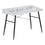 BUREAU D'ORDINATEUR - 48"L / ASPECT MARBRE BLANC / METAL NOIR
