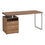 BUREAU D'ORDINATEUR - 60"L / NOYER / METAL ARGENT