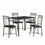 ENSEMBLE A DÎNER - ENSEMBLE 5PCS / MARBRE GRIS / METAL ANTHRACITE