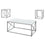 SET DE TABLE - 3PCS / BLANC / METAL ARGENT