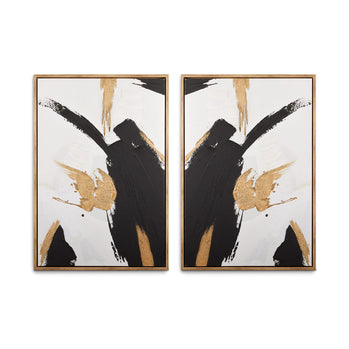 Art mural : blanc, noir et or