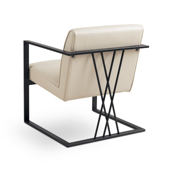 Fauteuil d'appoint Fairmont noir : similicuir taupe