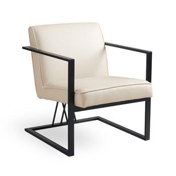 Fauteuil d'appoint Fairmont noir : similicuir taupe