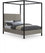 Lit king size en tissu texturé en lin James