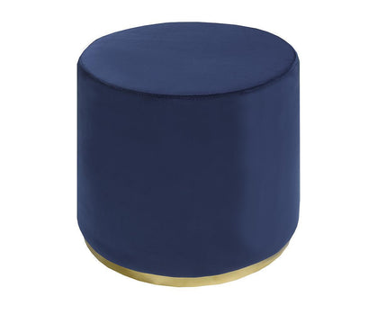 Pouf rond en suède avec base en acier inoxydable doré pour petits espaces ( Meuble Mtl ) 