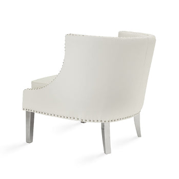 Chaise d'appoint Lucy : similicuir blanc
