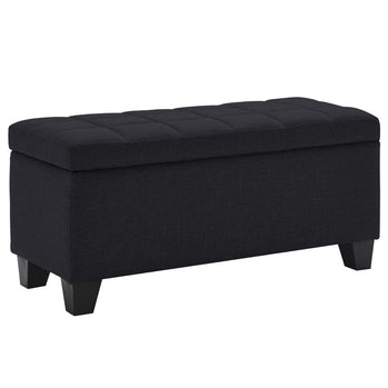 Banc ottoman de rangement rectangulaire Lila en noir ( Meuble Mtl ) 