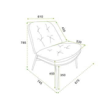 Chaise d'appoint Caleb en tissu charbon et noir ( Meuble Mtl )