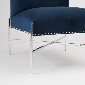 Fauteuil d'appoint Barrymore : velours bleu