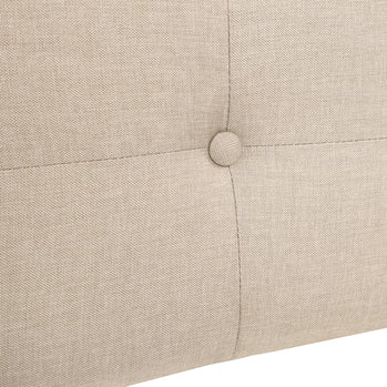 LIT - QUEEN SIZE / LIN BEIGE AVEC PIEDS EN MÉTAL CHROME