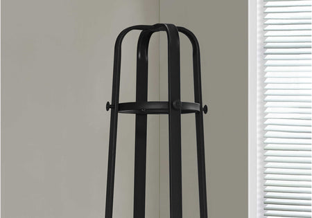 PORTE-MANTEAU - 72"H / MÉTAL NOIR AVEC PORTE PARAPLUIE