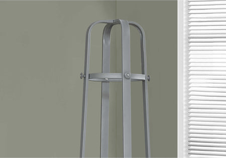 PORTE MANTEAU - 72"H / METAL ARGENT AVEC PORTE PARAPLUIE ( Meuble Mtl )