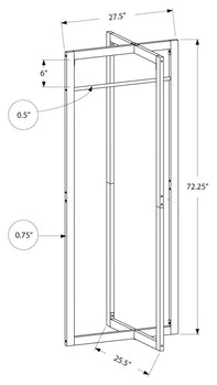 PORTE MANTEAU - 72"H / METAL BLANC ( Meuble Mtl )
