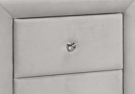 TABLE DE NUIT CHAMBRE - 21"H / VELOURS GRIS PÂLE ( Meuble Mtl ) 