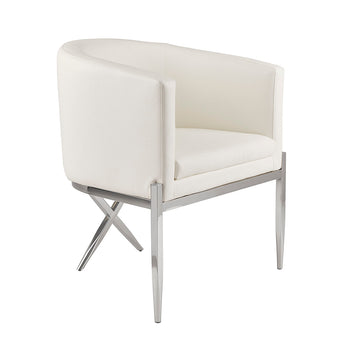 Chaise d'appoint Anton : similicuir blanc