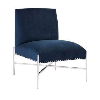 Fauteuil d'appoint Barrymore : velours bleu