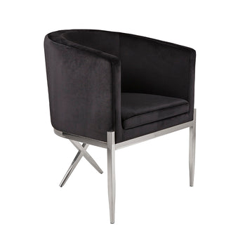 Chaise d'appoint Anton : velours noir