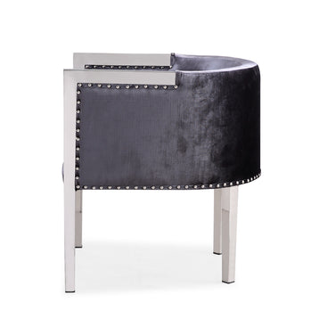 Chaise d'appoint Elvis : velours charbon de bois