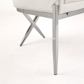 Chaise d'appoint Anton : similicuir blanc