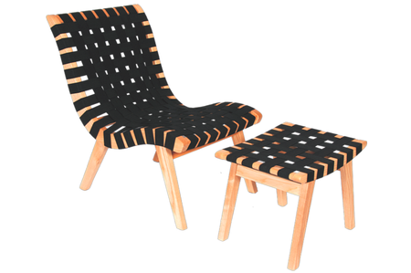 Chaise de loisirs Bandage avec pouf