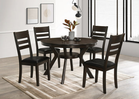 Ensemble de salle à manger 5 pièces : table, chaises échelle | Bois expresso ( Meuble Mtl )