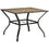 Table de salle à manger d'extérieur de jardin de 37 pouces pour 4 personnes, table de patio carrée avec plateau en plastique pour jardin, bord de piscine, marron mélangé