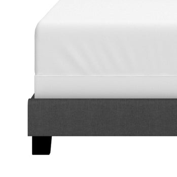 Lit double Jedd de 54 po en tissu anthracite