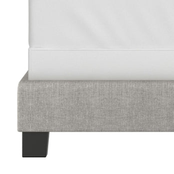 Lit queen 60" Jedd en tissu gris clair