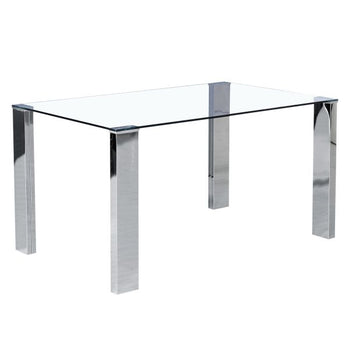 Table de salle à manger rectangulaire Frankfurt en acier inoxydable