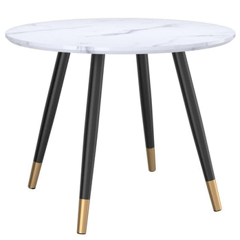 Table de salle à manger ronde Emery en blanc