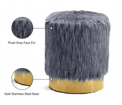 Pouf en fausse fourrure Joy | Tabouret 