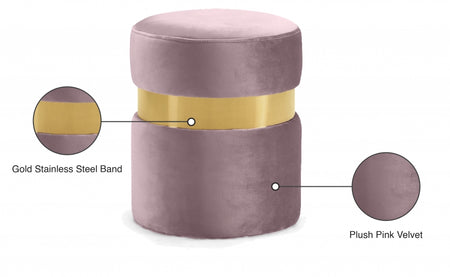 Pouf en velours Hailey | Tabouret 